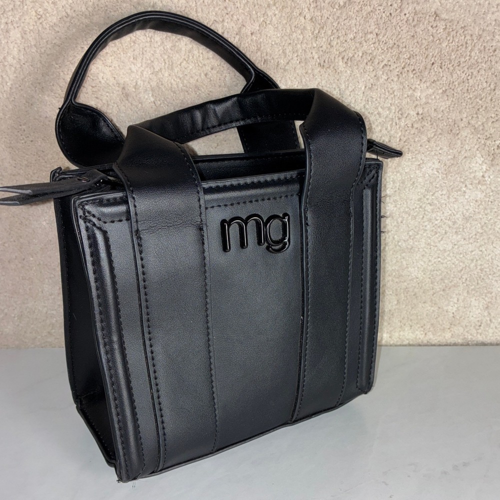 Madden Girl Black Mini Tote Bag - Vegan Leather Structured Handbag Y2K Shoutout